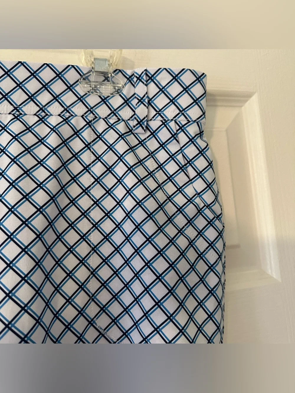 NWOT‎ Women's Essential Skort Belyn Key Blue White Diamond Performance Golf L.